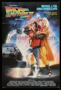 1f045 BACK TO THE FUTURE II 1sh '89 art of Michael J. Fox & Christopher Lloyd by Drew Struzan!