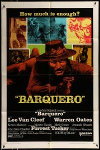 1f054 BARQUERO 1sh '70 Lee Van Cleef with gun, Warren Oates, cool artwork!