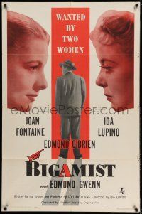 1f078 BIGAMIST 1sh '53 Edmond O'Brien is wanted by Joan Fontaine & Ida Lupino!