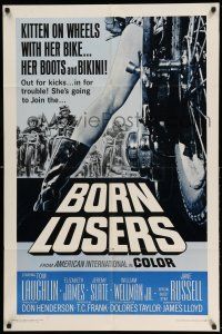 1f098 BORN LOSERS 1sh '67 Tom Laughlin directs and stars as Billy Jack, sexy motorcycle art!