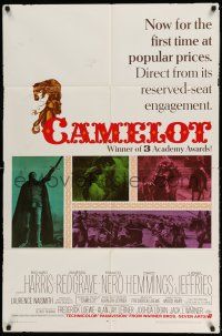1f123 CAMELOT 1sh '68 Richard Harris as King Arthur, Vanessa Redgrave as Guinevere!