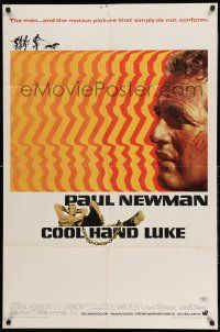 1f170 COOL HAND LUKE 1sh '67 Paul Newman prison escape classic, cool art by James Bama!