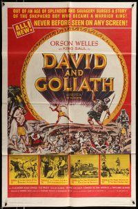 1f182 DAVID & GOLIATH 1sh '61 Orson Welles as King Saul, the shepherd who became a warrior king!