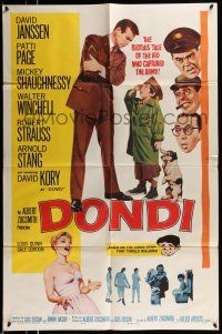 1f201 DONDI 1sh '61 David Janssen, Walter Winchell, tale of the kid who captured the army!