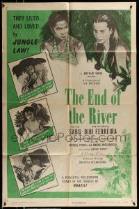 1f213 END OF THE RIVER 1sh '48 Sabu & sexy Bibi Ferreira lived & loved by jungle law!