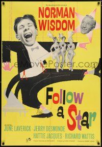 1f244 FOLLOW A STAR English 1sh '59 art of wacky Norman Wisdom & showgirls!