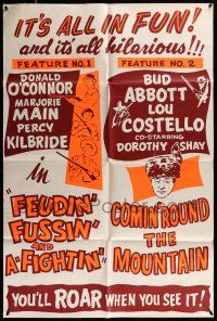 1f230 FEUDIN' & FIGHTIN'/COMIN' ROUND THE MOUNTAIN 1sh '50s it's all hilarious!