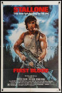 1f235 FIRST BLOOD 1sh '82 artwork of Sylvester Stallone as John Rambo by Drew Struzan!