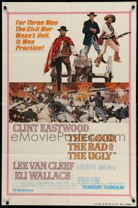 1f275 GOOD, THE BAD & THE UGLY int'l 1sh R80 Clint Eastwood, Lee Van Cleef, Sergio Leone, cool art!