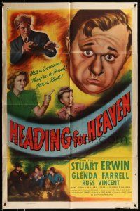 1f303 HEADING FOR HEAVEN 1sh '47 Erwin thinks he's dying & his family tries to contact the spirit!