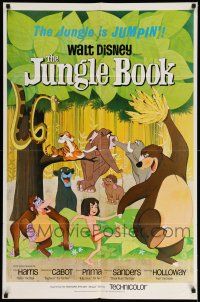 1f404 JUNGLE BOOK 1sh '67 Walt Disney cartoon classic, great image of all characters!