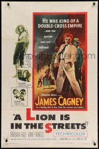 1f464 LION IS IN THE STREETS 1sh '53 the gutter was James Cagney's throne, sexy Anne Francis!