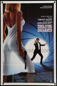 1f472 LIVING DAYLIGHTS int'l 1sh '87 Timothy Dalton as James Bond & sexy Maryam d'Abo w/gun!