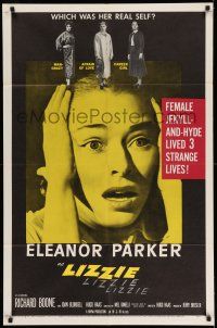 1f476 LIZZIE 1sh '57 Eleanor Parker is a female Jekyll & Hyde times three, which was her real self?