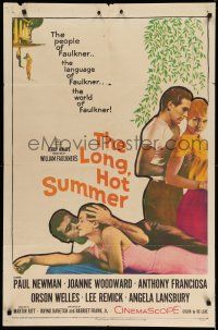 1f478 LONG, HOT SUMMER 1sh '58 Paul Newman, Joanne Woodward, Faulkner directed by Martin Ritt!
