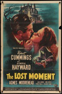 1f483 LOST MOMENT 1sh '47 close up romantic art of Susan Hayward & Bob Cummings by gothic house!