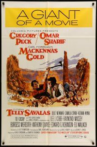 1f495 MacKENNA'S GOLD style C 1sh '69 art of Gregory Peck fighting Omar Sharif!