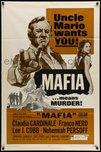 1f499 MAFIA 1sh '69 art of Lee J. Cobb & sexy Claudia Cardinale, Uncle Mario wants you!