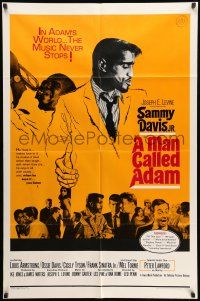 1f504 MAN CALLED ADAM 1sh '66 great images of Sammy Davis Jr. + Louis Armstrong playing trumpet!