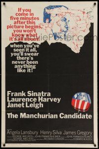 1f519 MANCHURIAN CANDIDATE 1sh '62 art of Frank Sinatra, directed by John Frankenheimer!