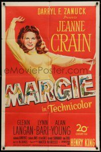 1f521 MARGIE 1sh '46 great artwork of sexy Jeanne Crain, plus cool title design!