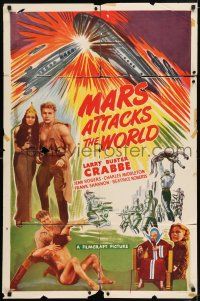 1f525 MARS ATTACKS THE WORLD 1sh R50 Buster Crabbe as Flash Gordon, cool sci-fi images!