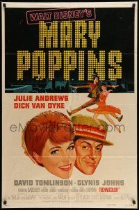 1f527 MARY POPPINS style A 1sh R73 Julie Andrews & Dick Van Dyke in Walt Disney's musical classic!