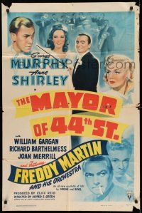 1f533 MAYOR OF 44TH STREET style A 1sh '42 George Murphy, Anne Shirley + Freddy Martin & Orchestra!