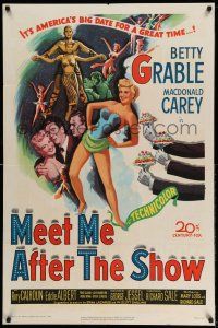 1f536 MEET ME AFTER THE SHOW 1sh '51 artwork of sexy dancer Betty Grable & top cast members!