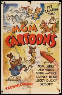 1f538 MGM CARTOONS 1sh '55 Tex Avery's Droopy, Tom & Jerry, Spike & Tyke, Barney Bear, Lucky Ducky