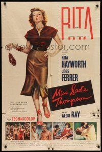 1f550 MISS SADIE THOMPSON 3D 1sh '53 sexy smoking prostitute Rita Hayworth is on the prowl!