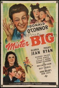 1f555 MISTER BIG 1sh '43 Gloria Jean, Peggy Ryan, cool art of Donald O'Connor!