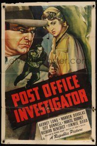 1f665 POST OFFICE INVESTIGATOR 1sh '49 Audrey Long, USPS, different stone litho!