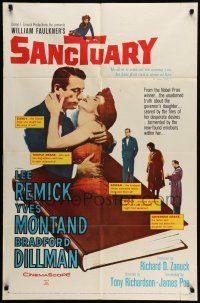 1f723 SANCTUARY 1sh '61 William Faulkner, art of sexy Lee Remick, the truth about Temple Drake!