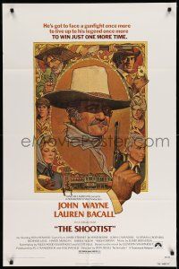 1f753 SHOOTIST 1sh '76 best Richard Amsel artwork of cowboy John Wayne & cast!