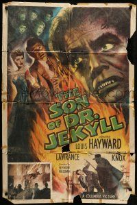 1f775 SON OF DR. JEKYLL 1sh '51 Louis Hayward, Jody Lawrance married a monster, great image!