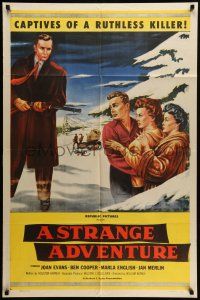 1f810 STRANGE ADVENTURE 1sh '56 they're captives of a ruthless killer in the High Sierras!