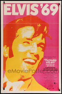1f887 TROUBLE WITH GIRLS 1sh '69 great gigantic close up art of smiling Elvis Presley!