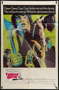 1f893 TWISTED NERVE 1sh '69 Hayley Mills, Roy Boulting English horror, cool psychedelic art!