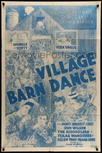 1f913 VILLAGE BARN DANCE 1sh R53 radio's brightest stars, Vera Vague, The Kidoodlers, Don Wilson!