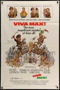 1f916 VIVA MAX 1sh '70 Peter Ustinov, Jonathan Winters, great Jack Davis art of cast!