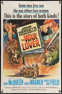 1f923 WAR LOVER 1sh '62 Steve McQueen, Robert Wagner, Shirley Anne Field, dramatic Terpning art!