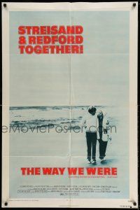 1f929 WAY WE WERE 1sh '73 Barbra Streisand & Robert Redford walk on the beach!