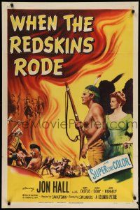 1f948 WHEN THE REDSKINS RODE 1sh '51 Native American Jon Hall holding rifle, Mary Castle!