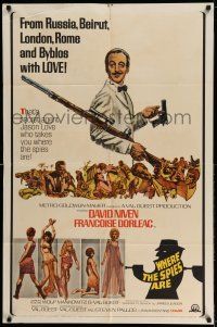 1f951 WHERE THE SPIES ARE 1sh '66 art of English secret agent David Niven, sexy babes!