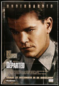 1g154 DEPARTED printer's test advance DS Belgian 47x69 '06 best close portrait of Matt Damon!