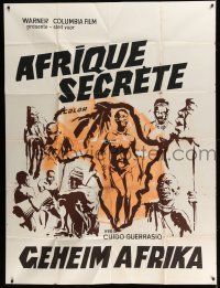 1g127 SECRET AFRICA South African 47x63 '69 Africa Segreta, documentary, great art of natives!