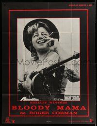 1g479 BLOODY MAMA French 1p '70 Roger Corman, crazy Shelley Winters with cigar and tommy gun!