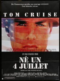 1g485 BORN ON THE FOURTH OF JULY French 1p '89 Oliver Stone, great patriotic image of Tom Cruise!