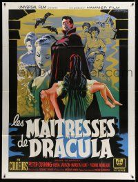 1g490 BRIDES OF DRACULA French 1p R60s Terence Fisher, Hammer horror, cool Koutachy vampire art!
